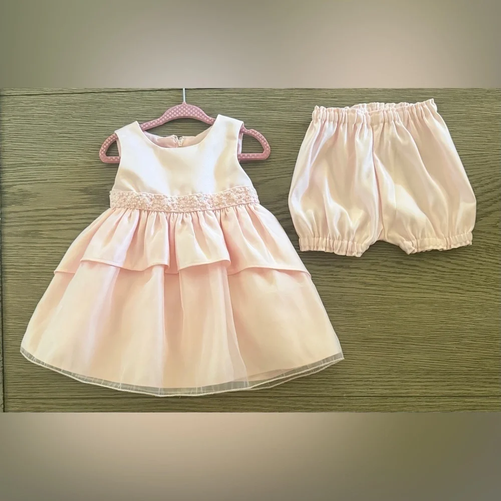 Princess Faith Charming Pink Layered Kids Dress - Picture 3 of 5